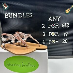 Chasing Fireflies Rosegold Giltter Sandals